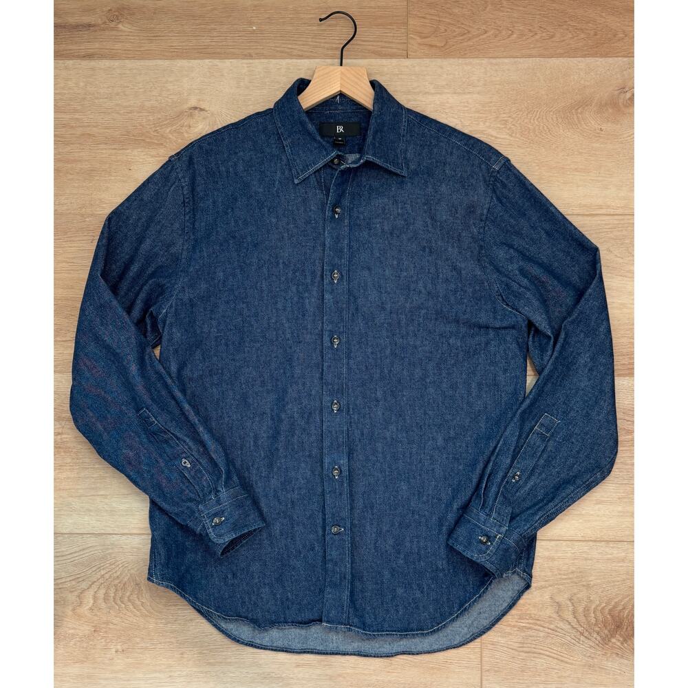Banana Republic Dark Wash Denim Button Up Shirt Standard Fit Medium